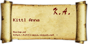 Kittl Anna névjegykártya